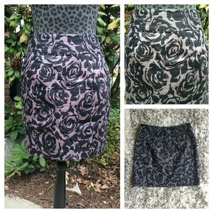 21 Black and Gray Floral Pencil Skirt